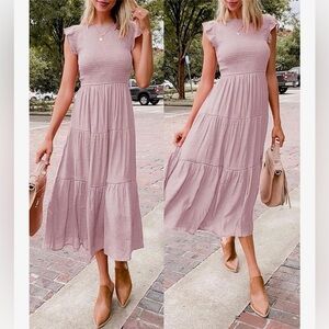 Dusty light pink flowy lightweight dress